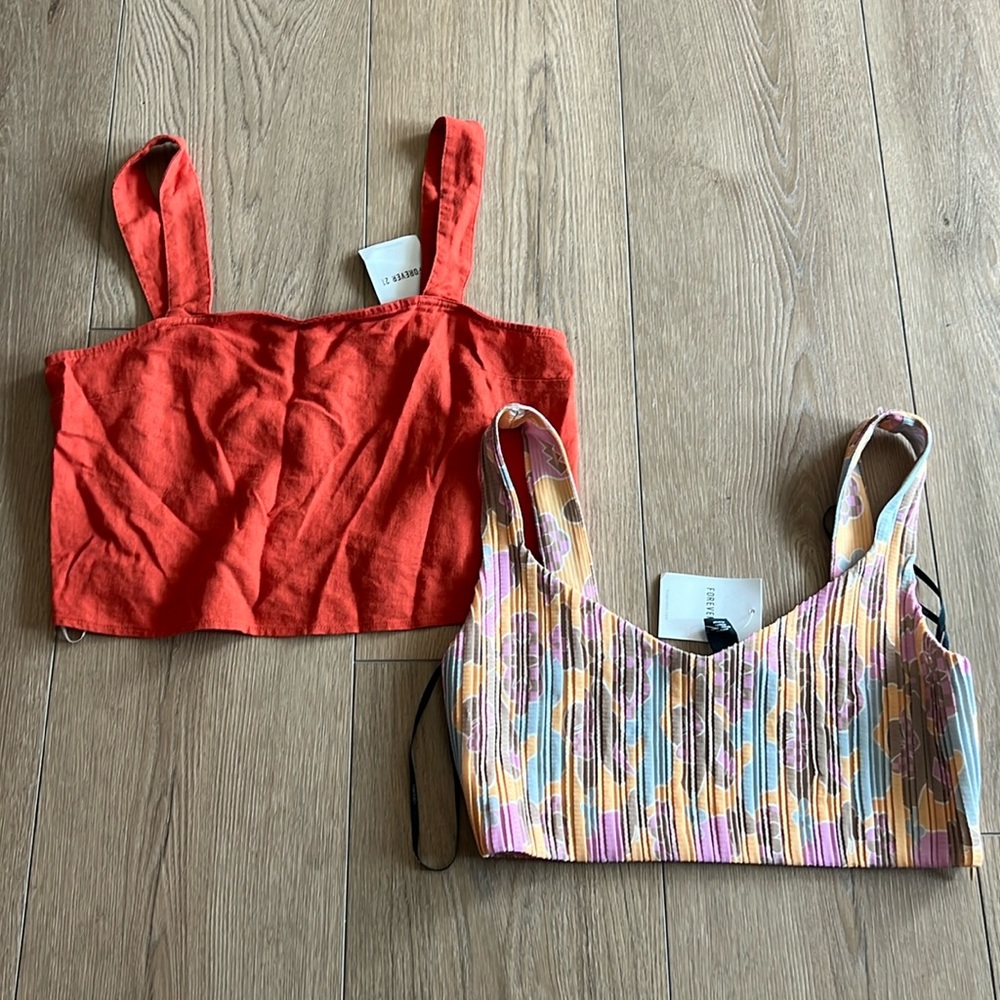 Forever21 Crop Tops floral bundle size medium